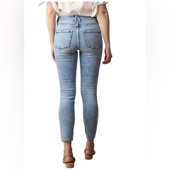 LC Lauren Conrad Womens High Rise Light Wash 5 Pocket Skinny Jeans Sz 8 New - Picture 2 of 6